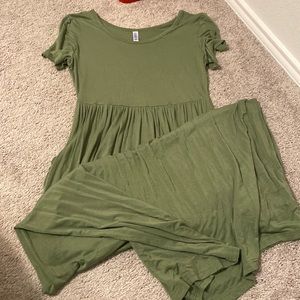 Long olive dress